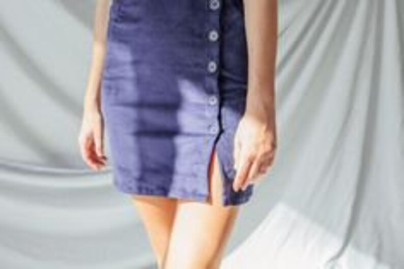 Navy Blue Corduroy Skirt - Etsy