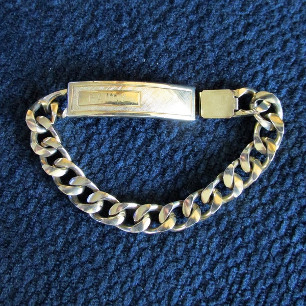 Speidel USA ste ta Goldtone Identity Bracelet “RANDY” Personal Message On Back