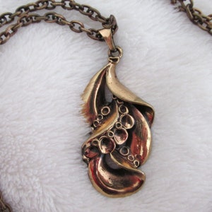 Hannu Ikonen Handmade Bronze Reindeer Moss Pendant Vintage Finland Organic Modernist