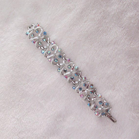 Coro Silvertone Aurora Borealis AB Rhinestone Lar… - image 1