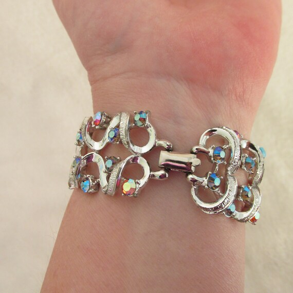 Coro Silvertone Aurora Borealis AB Rhinestone Lar… - image 8