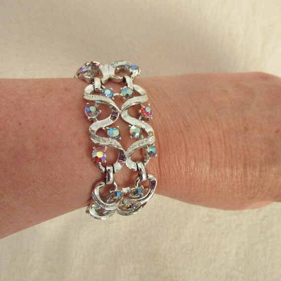 Coro Silvertone Aurora Borealis AB Rhinestone Lar… - image 7