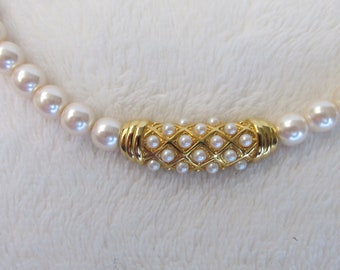 Richelieu Champagne Faux Pearl Goldtone Caractéristique Perle Mariage Choker Collier