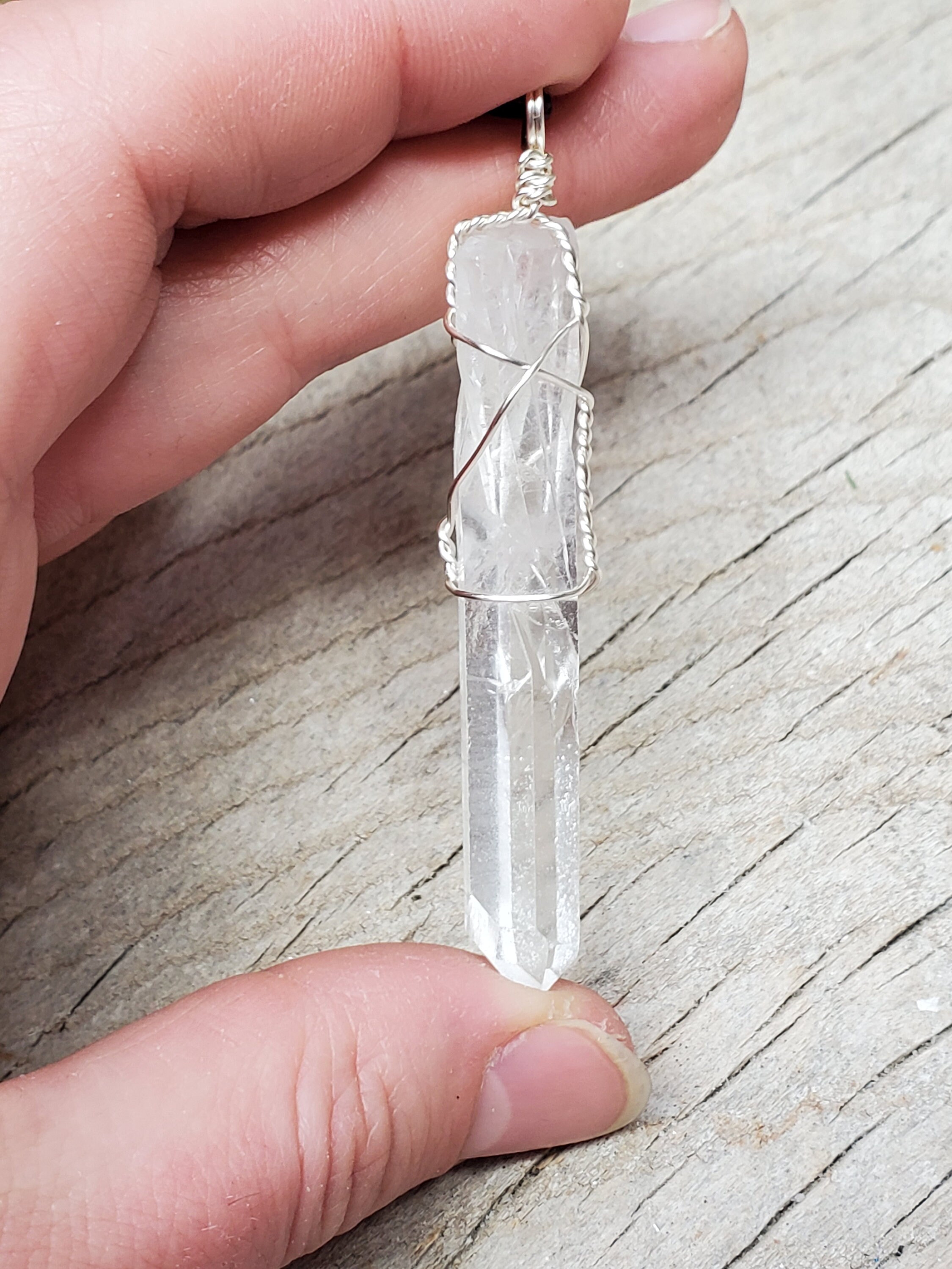 Clear Quartz Adjustable Pendant Necklace Etsy