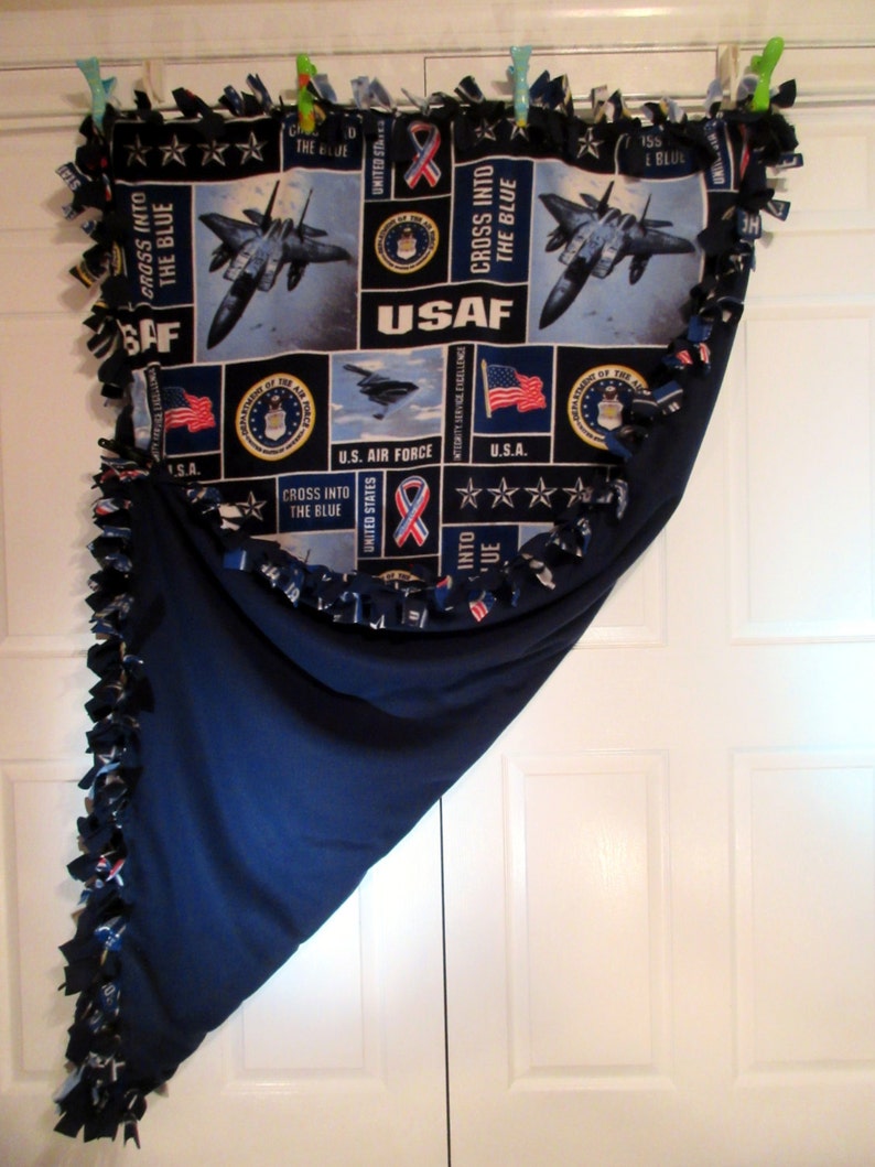 ~ No Sew Hand Tied Military Blanket Made From Licensed United States Armed Forces Fabric USAF United States Air Force