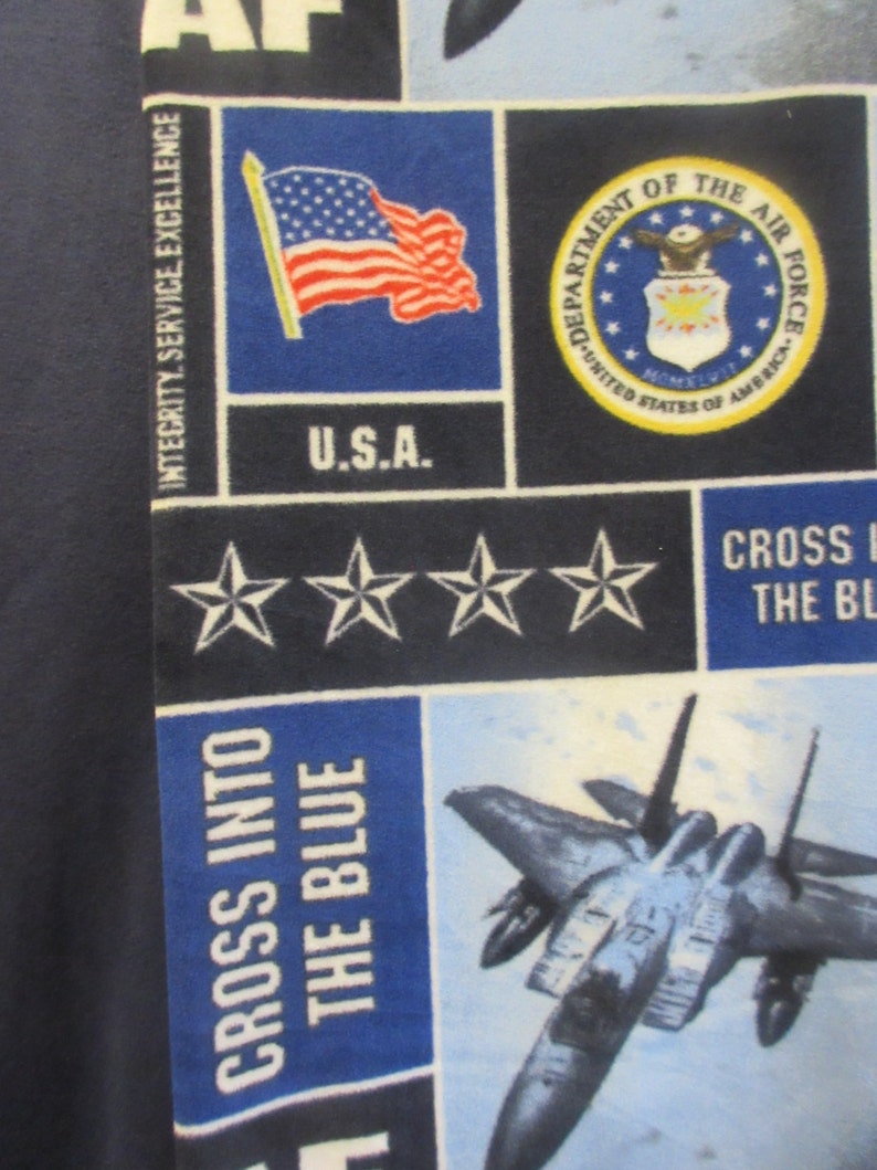 ~ No Sew Hand Tied Military Blanket Made From Licensed United States Armed Forces Fabric USAF United States Air Force