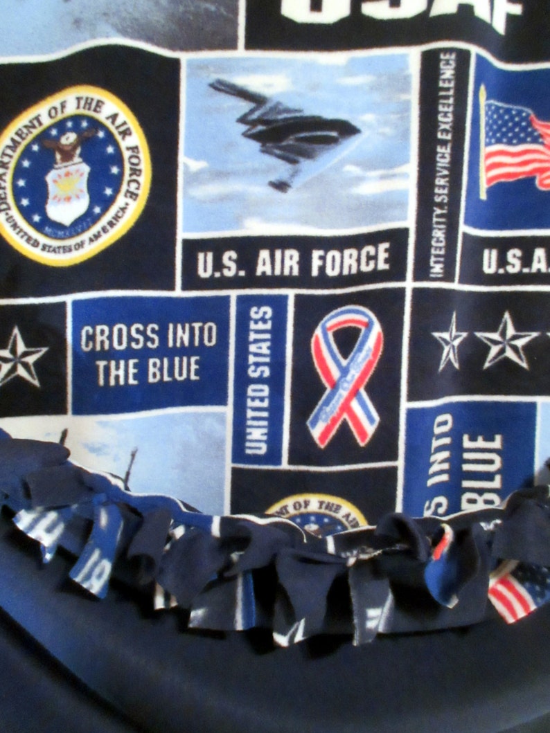 ~ No Sew Hand Tied Military Blanket Made From Licensed United States Armed Forces Fabric USAF United States Air Force
