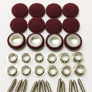 New Set Of 12 #30 Dura Snap Upholstery Buttons RV Boat Burgandy Fabric