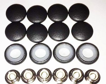 New Set Of 12 #30 Dura Snap Upholstery Buttons RV Boat Black Vinyl