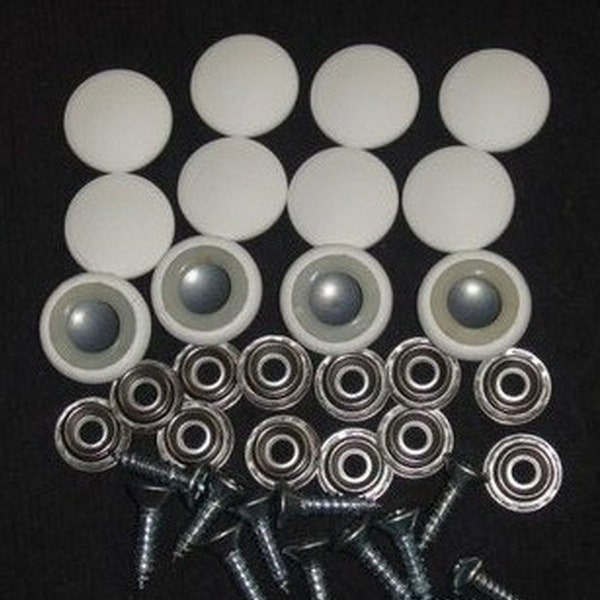 New Set Of 12 #30 Dura Snap Upholstery Buttons RV Boat Bright White Vinyl