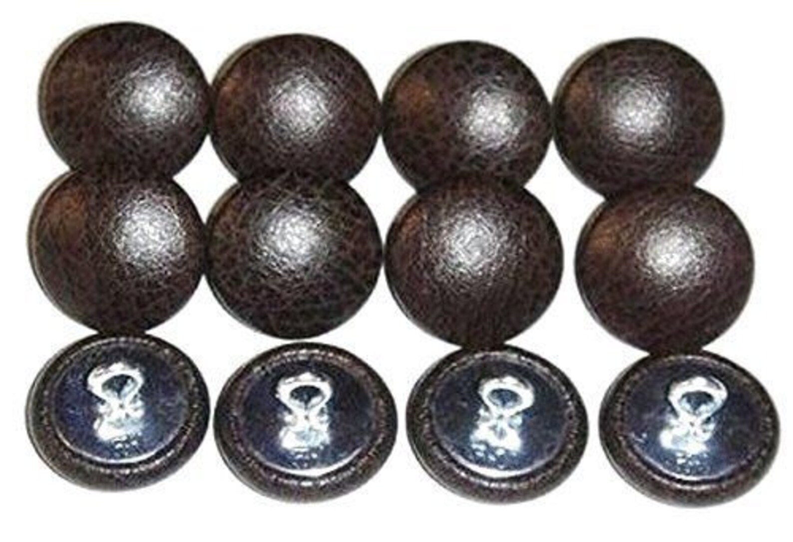 Set Of 12 Wire Back Upholstery Buttons Espresso Brown Vinyl Etsy