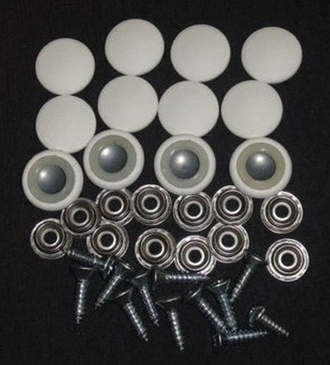 New Set of 12 30 Dura Snap Upholstery Buttons RV Boat Bright White