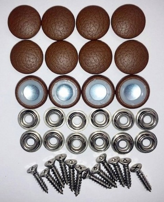 New Set of 12 30 Dura Snap Upholstery Buttons RV Boat Brown Ultraleather 