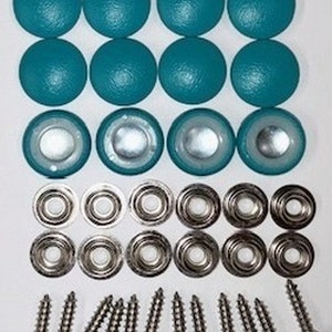 New Set Of 12 #30 Dura Snap Upholstery Buttons RV Boat Aqua Vinyl