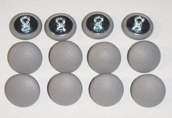 Set of 12 Wire Back Upholstery Buttons Medium Gray Vinyl Choice of