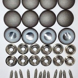New Set Of 12 #30 Dura Snap Upholstery Buttons RV Boat Matte Gunmetal Vinyl