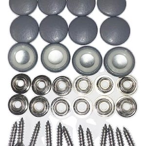 New Set Of 12 #30 Dura Snap Upholstery Buttons RV Boat Medium Gray