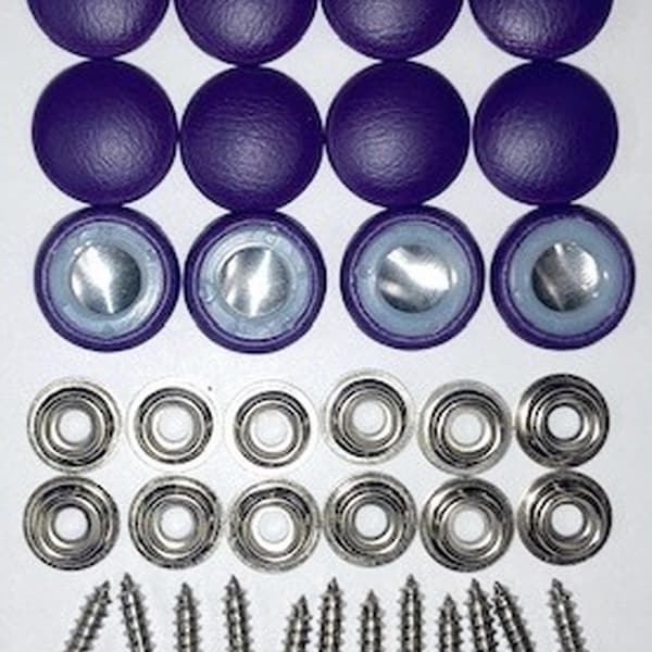 New Set Of 12 #30 Dura Snap Upholstery Buttons RV Boat Dark Purple Vinyl