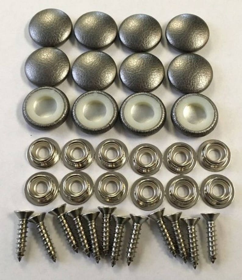 New Set of 12 30 Dura Snap Upholstery Buttons RV Boat Metallic Pewter Vinyl Etsy