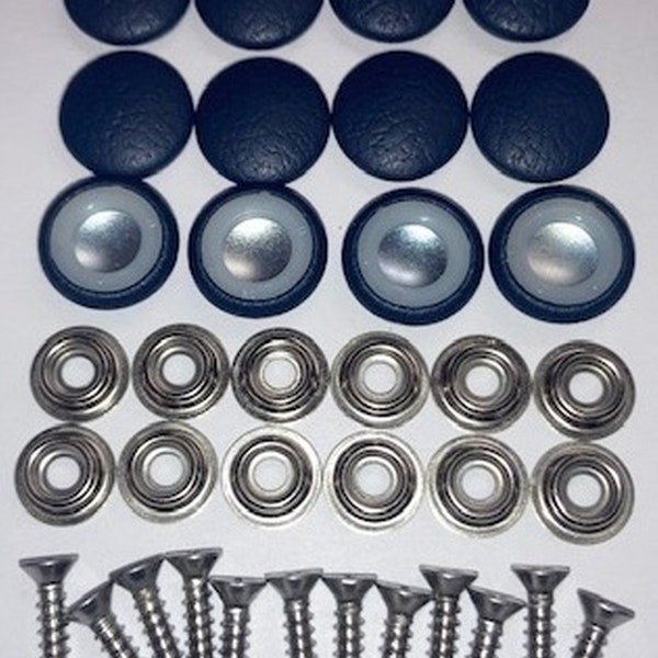 New Set Of 12 #30 Dura Snap Upholstery Buttons RV Boat Navy Blue Ultraleather