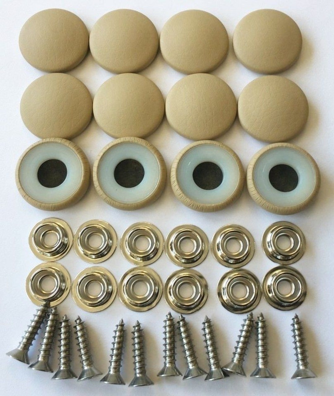 New Set of 12 30 Dura Snap Upholstery Buttons RV Boat Parchment Tan