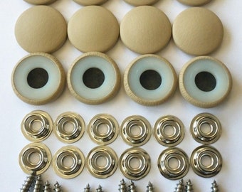 New Set Of 12 #30 Dura Snap Upholstery Buttons RV Boat Parchment Tan Vinyl