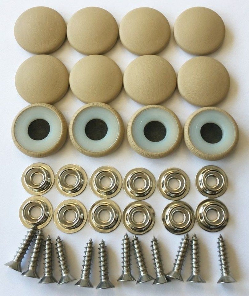 New Set Of 12 #30 Dura Snap Upholstery Buttons RV Boat Parchment Tan Vinyl