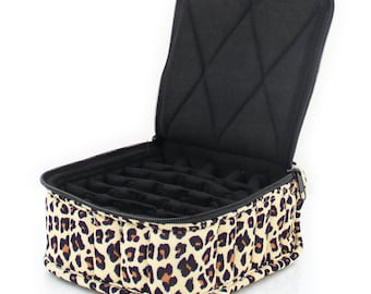 Essential Oil Carrying Case, 3" High, 5-15ml, 30-Bottle, Pattern, Leopard