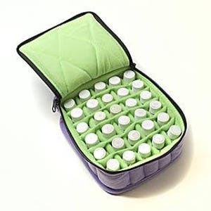 Custodia essenziale per il trasporto dell&#39;olio, alta 5&quot;, 30ml, 30 bottiglie, Solida, Lavanda w/Aqua
