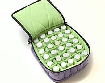 Essential Oil Carrying Case, 5&quot; High, 30ml, 30-Bottle, Solid, Lavender w/Aqua