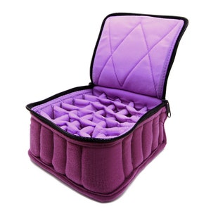 Essential Oil Carrying Case, 4&quot; High, 15-30ml, 30-Bottle, Solid, Deep Purple