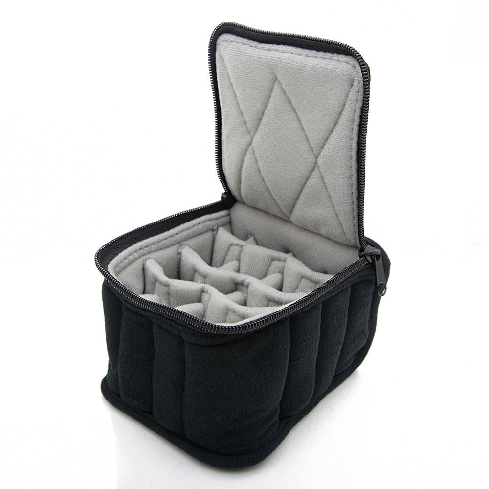 Essential Oil Carrying Case, 4" High, 5-15ml, 16-Bottle, Solid, Black w/Grey