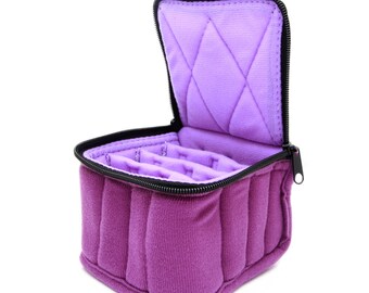 Essential Oil Carrying Case, 4" High, 5-15ml, 16-Bottle, Solid, Purple/Lavender
