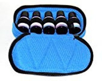 Essential Oil Carrying Case, Roll-On 5-15ml, 5-Bottle, Solid, Yellow w/Blue