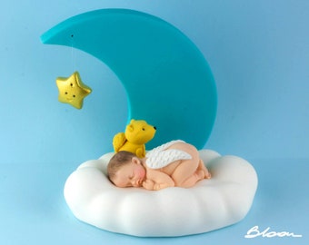 Wolf and Moon Topper | Sleeping Baby Topper |  Baby Angel Topper | Baby Wings | Shower Topper | Baby Shower | Howling Topper