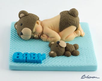 Baby Bear Topper | Baby Shower Toppers | Fondant Baby Bear | Baby Sower Cake | Birthday Topper | Baby Fondant |