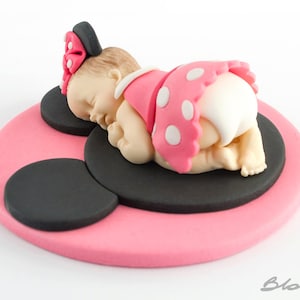 Surmatelas pour bébé Minnie Mouse | Décoration pour gâteau Minnie | Surmatelas pour bébé | Topper Minnie | Douche Minnie | Décoration de gâteau pour la douche | Décoration de gâteau d'anniversaire |