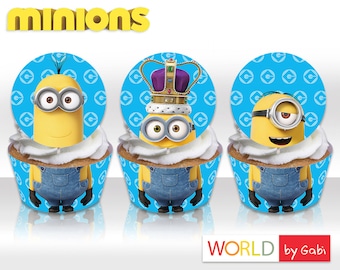 Minion Cupcake Wrappers & Toppers | Despicable Me Party (Digital Download)