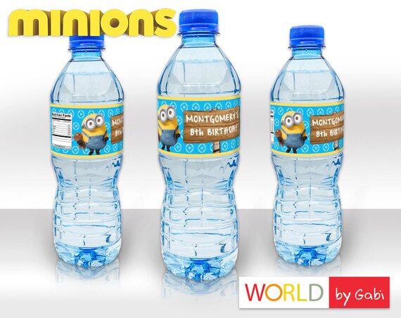 Minion Birthday Water Bottle Label Minion Birthday Minion Party Minions Decorations Minion Party Ideas Minions Party Supplies