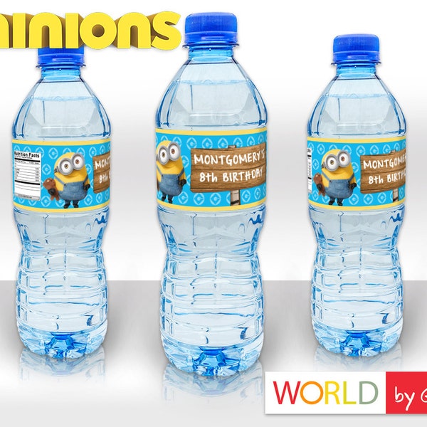 Minion Birthday Water Bottle Label | Minion Birthday | Minion Party | Minions Decorations | Minion Party Ideas | Minions Party Supplies