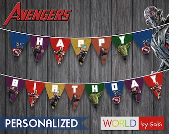 Avengers Birthday Banner | Editable Party Banner (Digital Download)