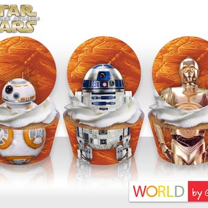 Star Wars Cupcakes | Droid Cupcake Toppers | Force Awakens Cupcakes | Star Wars Cupcake Toppers | Star Wars Birthday Topper |