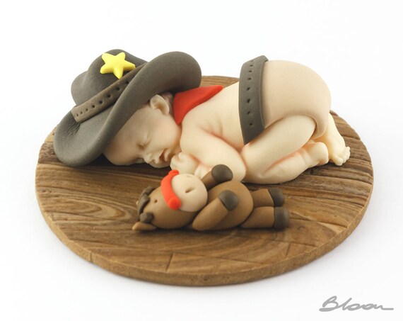 Cowboy Cake Decorations Fondant Baby Cake Topper Baby Etsy