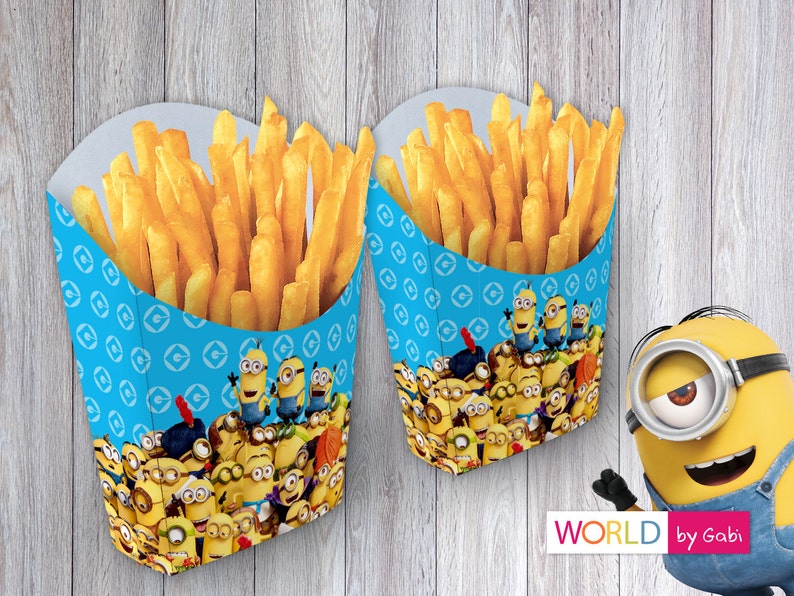 Minion French Fries Box Minion Birthday Minion Party Etsy