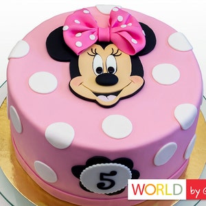 Minnie Mouse Cake Topper | Minnie Mouse Fondant | Minnie Mouse Cake Toppers | Minnie Mouse Cake Decorations | Fondant Minnie Mouse