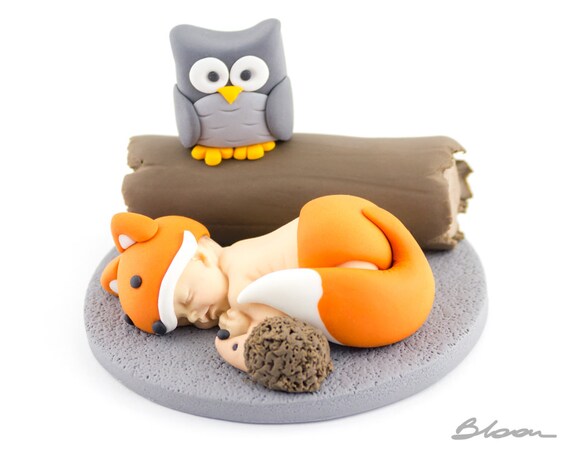 Renard Hibou Porc Epic Topper Bebe Renard Gris Fondant Etsy Renard Hibou Porc Epic Topper Bebe Renard Gris Fondant Etsy
