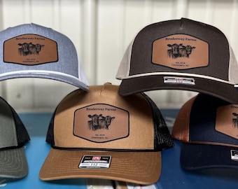 Richardson 112FPR Mesh Back 5 Panel Rope Trucker Hat Custom Leatherette Patch | Bulk Hats | Custom Logo Hat | Engraved or Full Color Patch