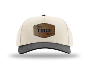 Richardson 323FPC Full Fabric 5 Panel Hat with Custom Leatherette Patch | Bulk Hats | Custom Logo Hats | Full Color or Engraved Patch