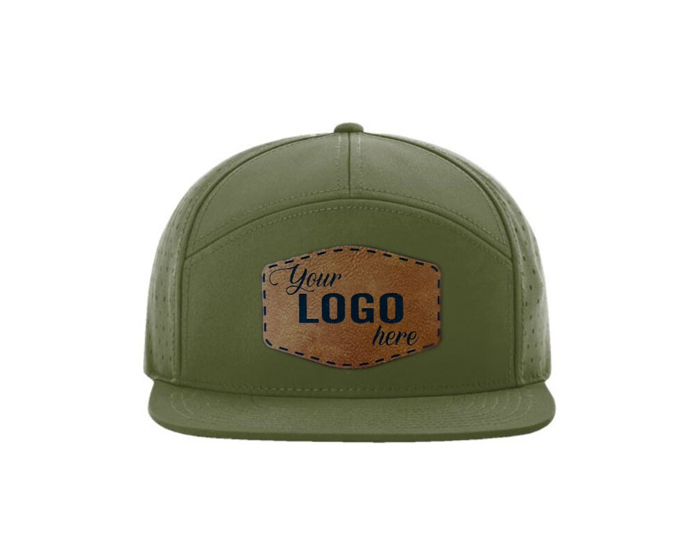 Richardson 169 Cannon Cap with Custom Vegan Leather Patch | Bulk Hats | Custom Logo Hats | Leather Patch Hats | Custom Business Merch