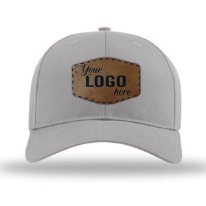 Richardson 212 Pro Twill Snapback Baseball Hat with Custom Vegan Leather Patch | Bulk Hats | Custom Logo Patch | Leather Patch Hat